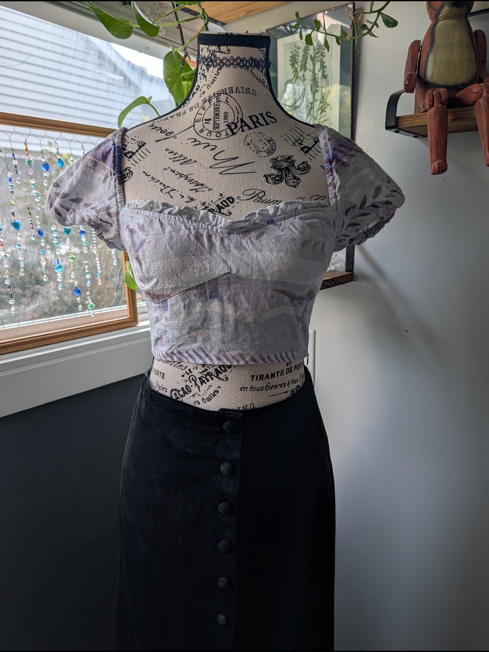 Wilfred Lavender Purple Aztec Crop Top Size XS